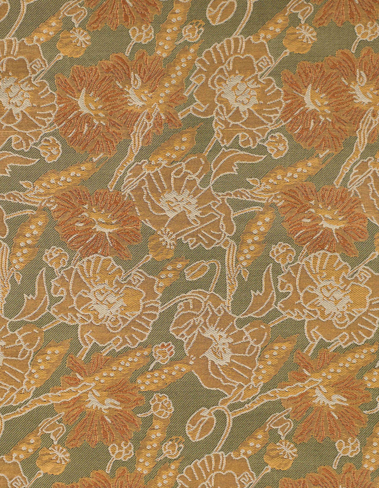 Orange Poppy & Barley Pocket Square