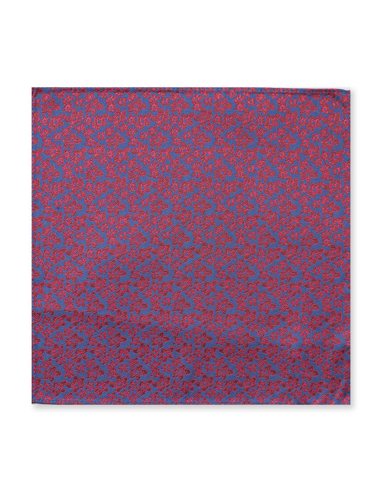 Little Flowers Burgundy & Navy Pocket Square