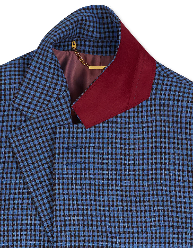 Blue & Brown Gingham Jacket GOLD