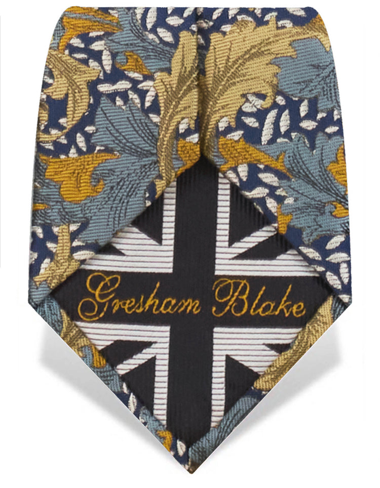 Navy & Gold Leaf Tie