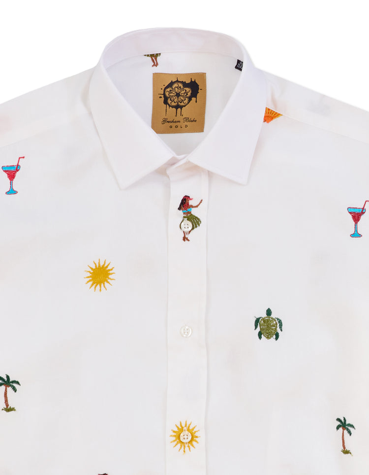 Hawaiian Embroidered Shirt