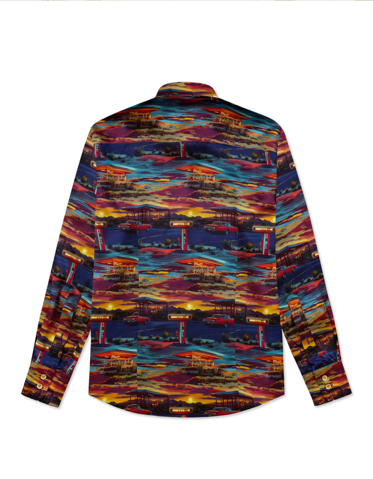 Garage at Dusk Silk Shirt