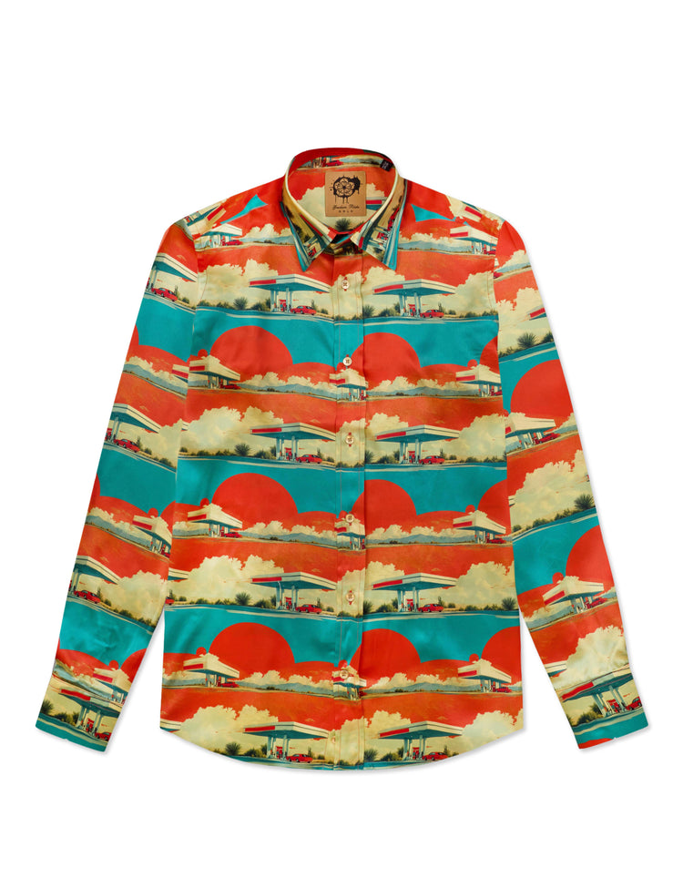 Garage at Dawn Silk Shirt