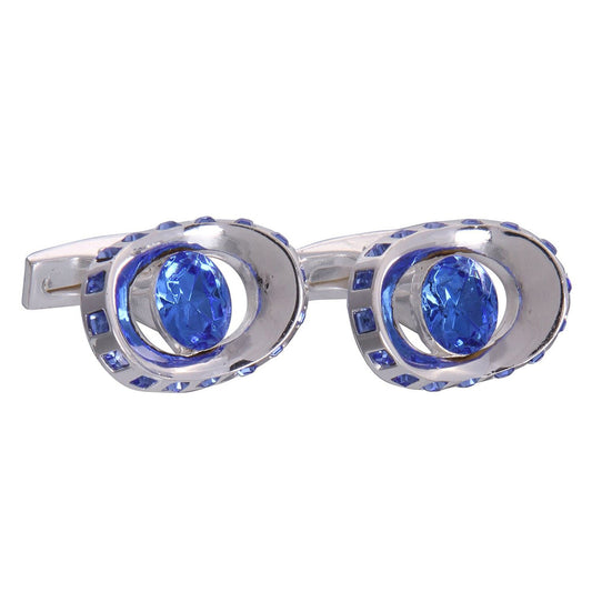 Silver & Blue Gemstone Eye Cufflinks