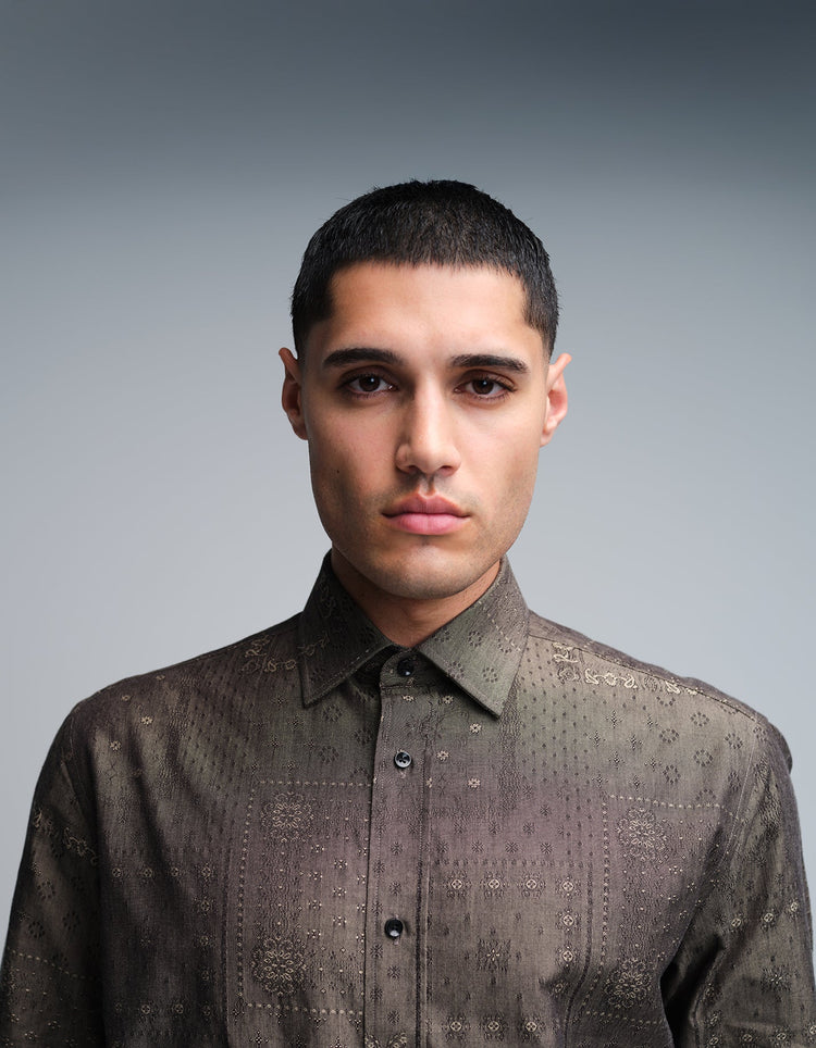 Antique Ornamental Jacquard Shirt - Gresham Blake Online