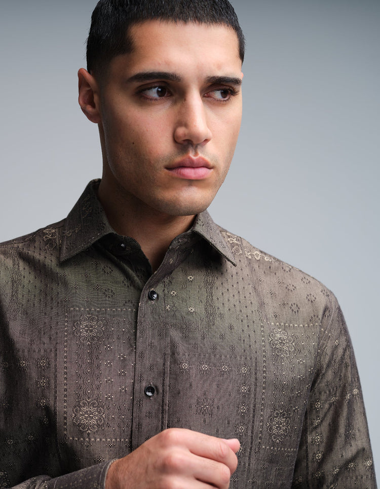 Antique Ornamental Jacquard Shirt - Gresham Blake Online