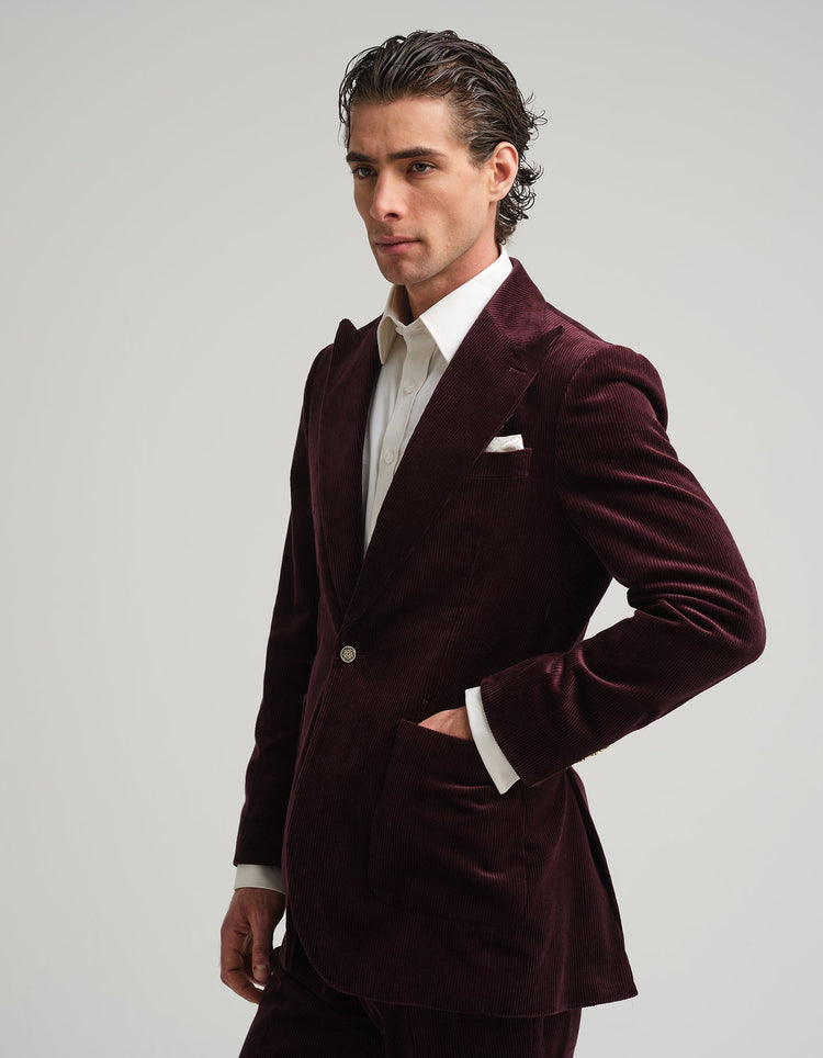 Aubergine Corduroy Suit - Gresham Blake Online