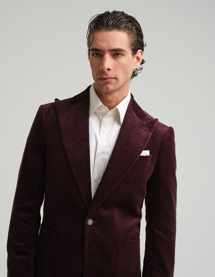Aubergine Corduroy Suit - Gresham Blake Online