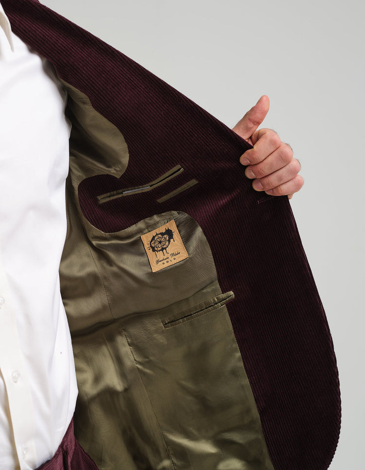 Aubergine Corduroy Suit - Gresham Blake Online