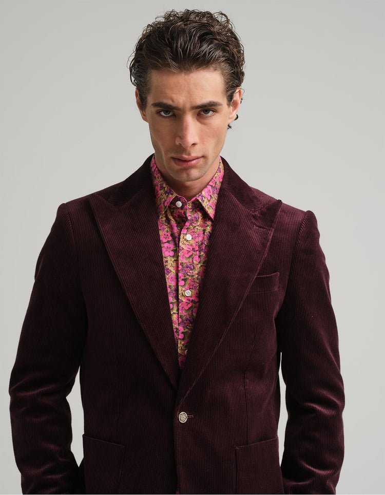 Aubergine Corduroy Suit - Gresham Blake Online
