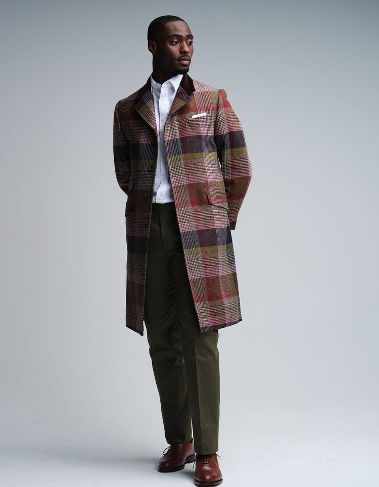 Autumn Check Wool Covert Coat - Gresham Blake Online