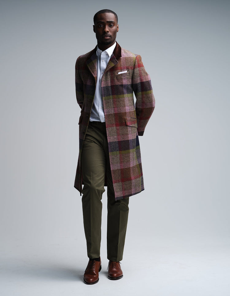 Autumn Check Wool Covert Coat - Gresham Blake Online