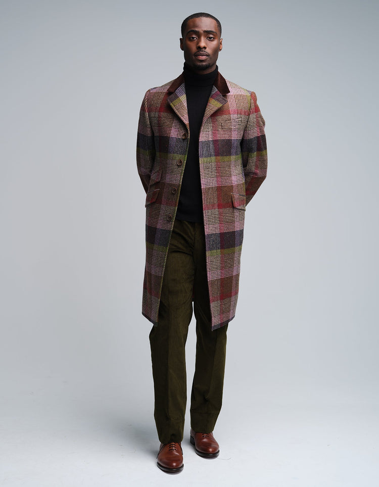 Autumn Check Wool Covert Coat - Gresham Blake Online