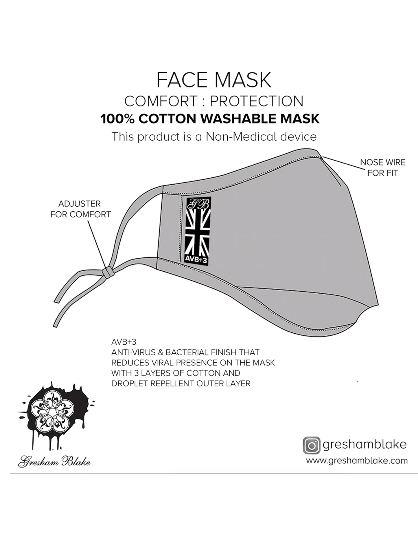 printed cotton face mask