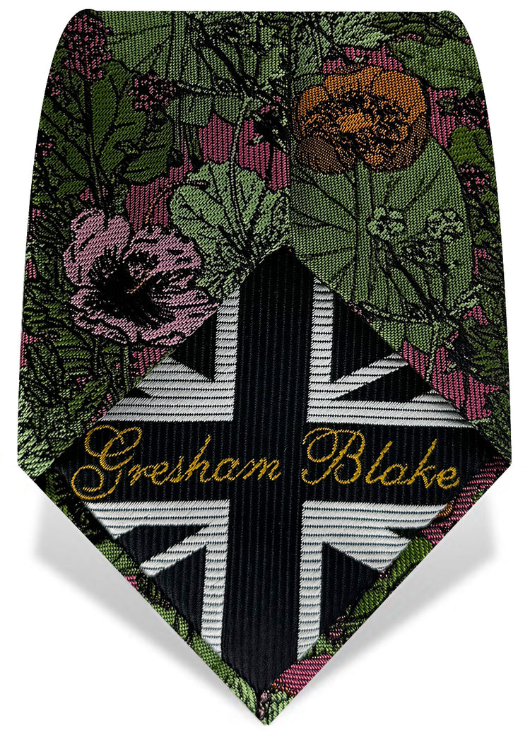 Pink & Green Floral Tie