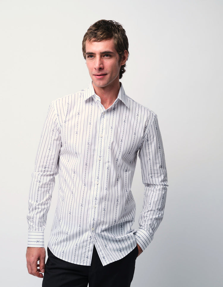 Barbed Wire Stripe Shirt - Gresham Blake Online