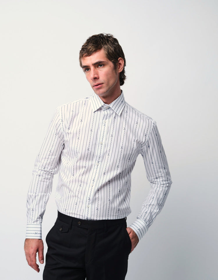 Barbed Wire Stripe Shirt - Gresham Blake Online