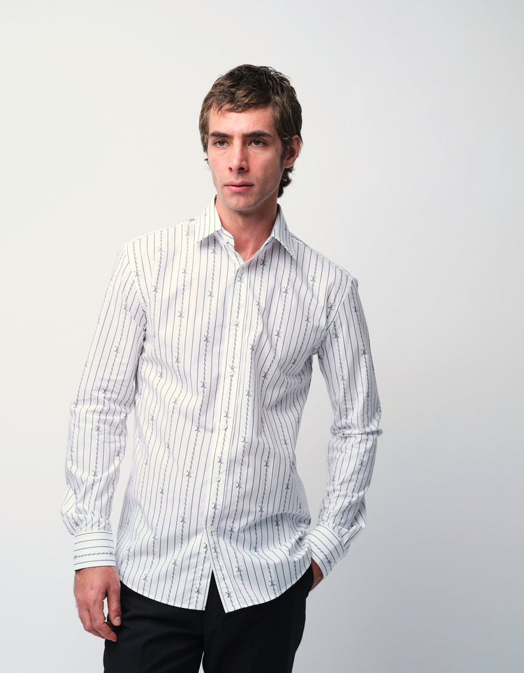 Barbed Wire Stripe Shirt - Gresham Blake Online