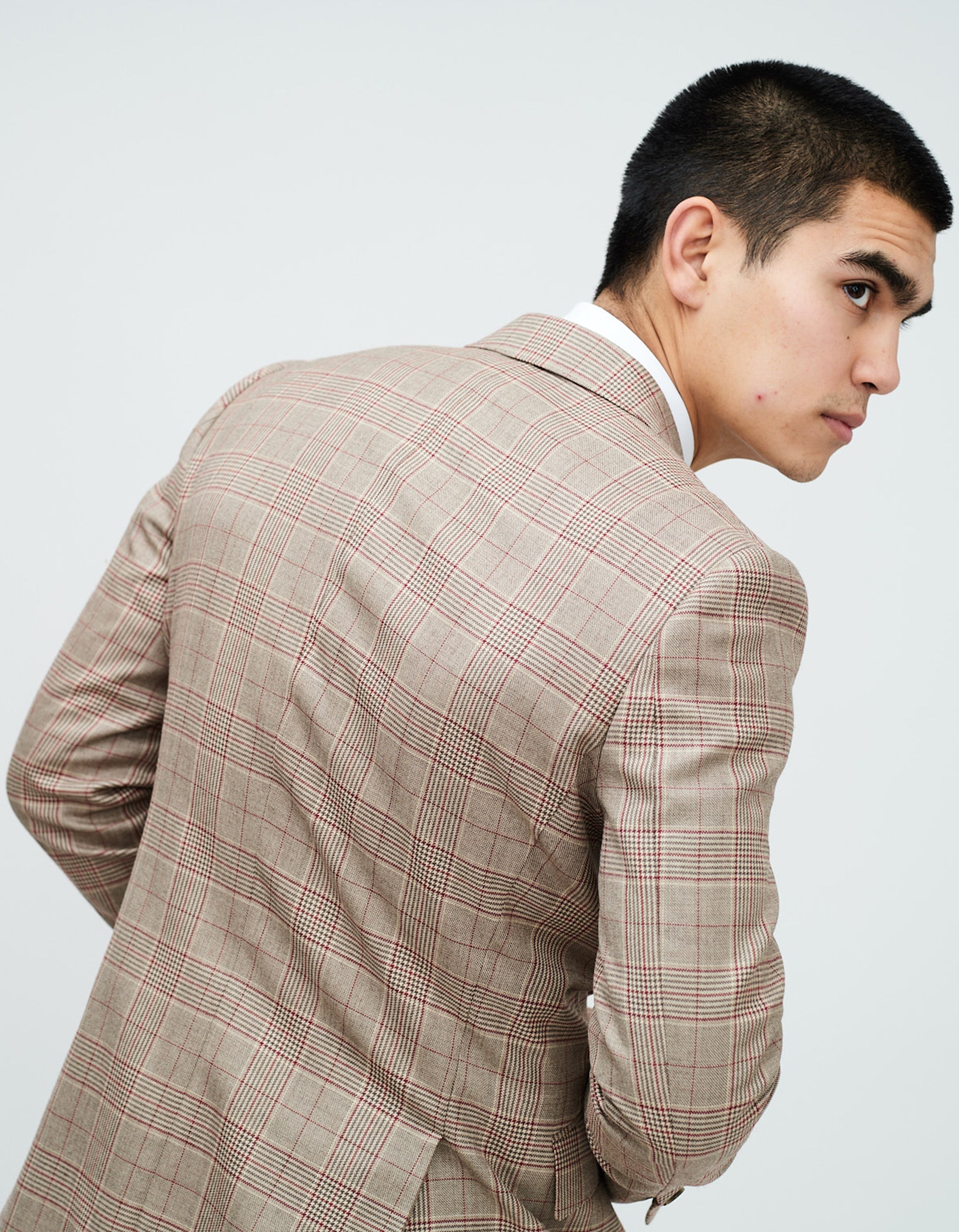 checked wool suit mens