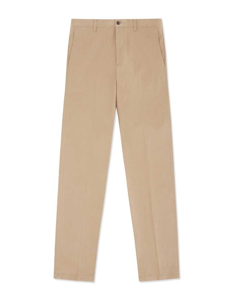 Beige Cotton Stretch Chino - Gresham Blake Online