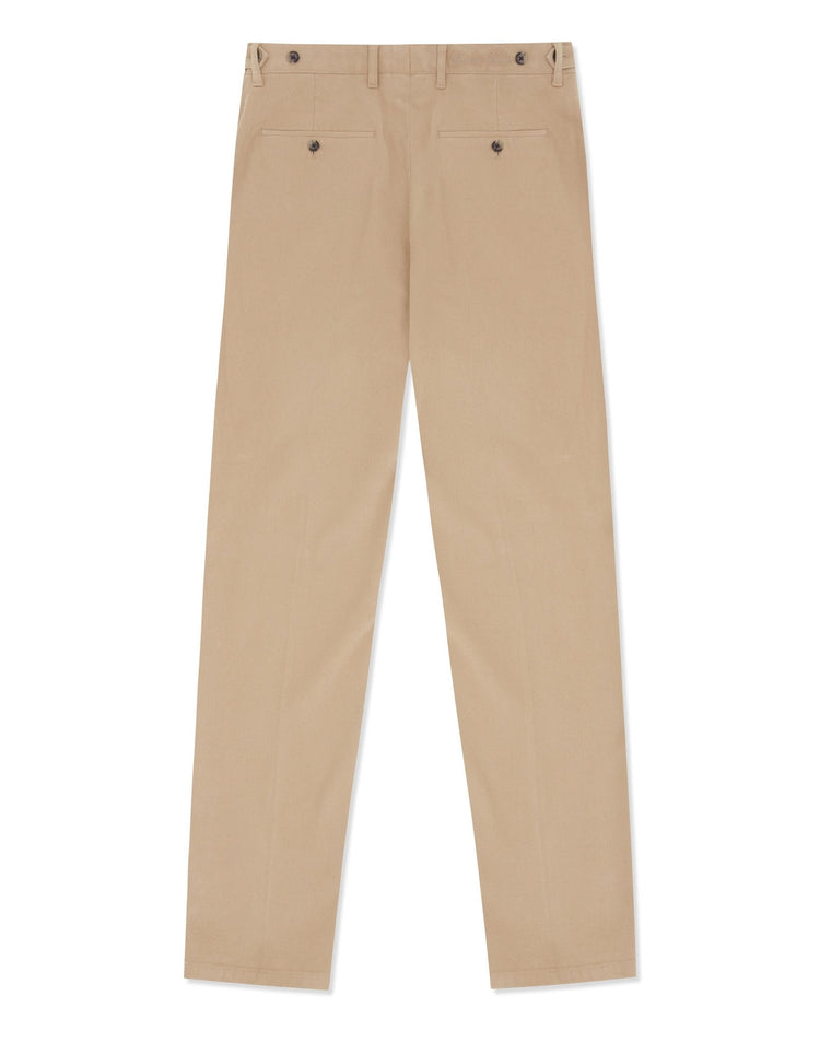 Beige Cotton Stretch Chino - Gresham Blake Online