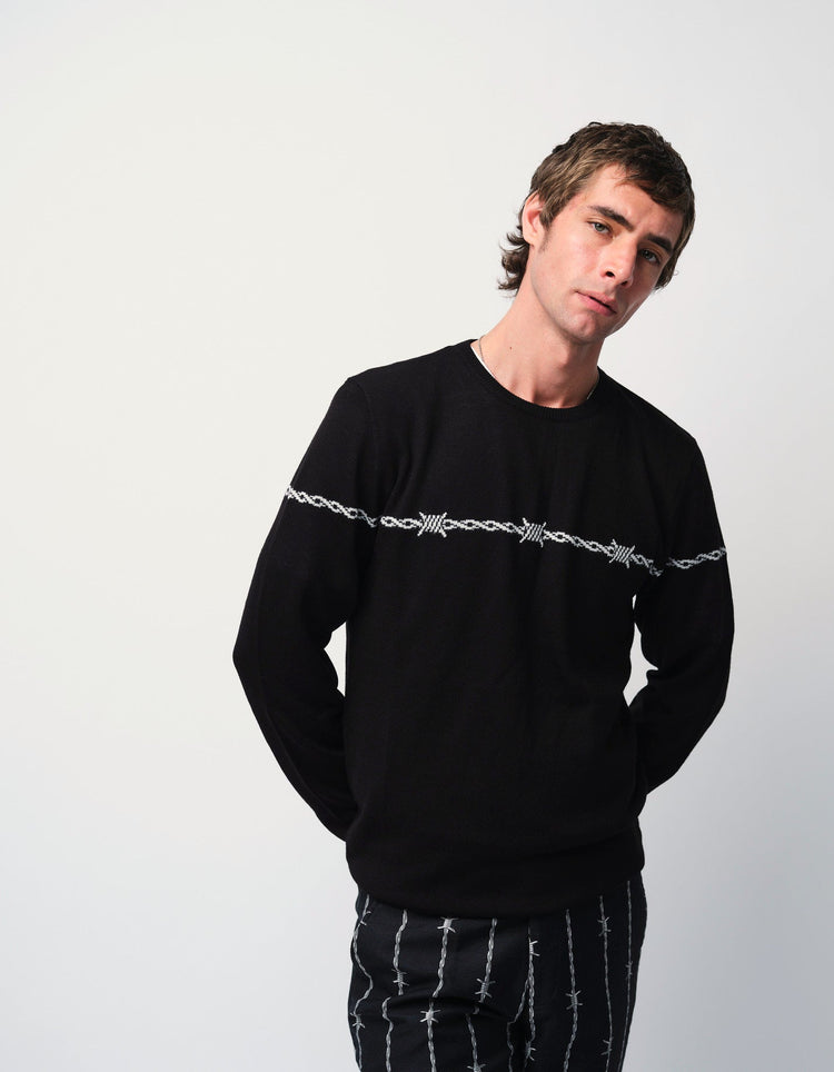 Black Barbed Wire Jumper - Gresham Blake Online