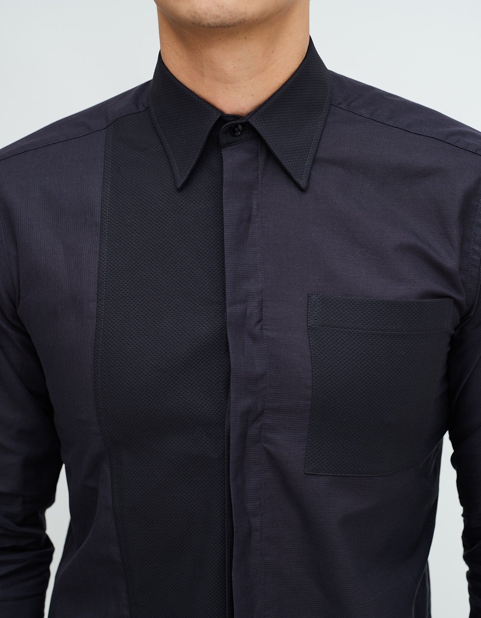 mens black contrast shirt