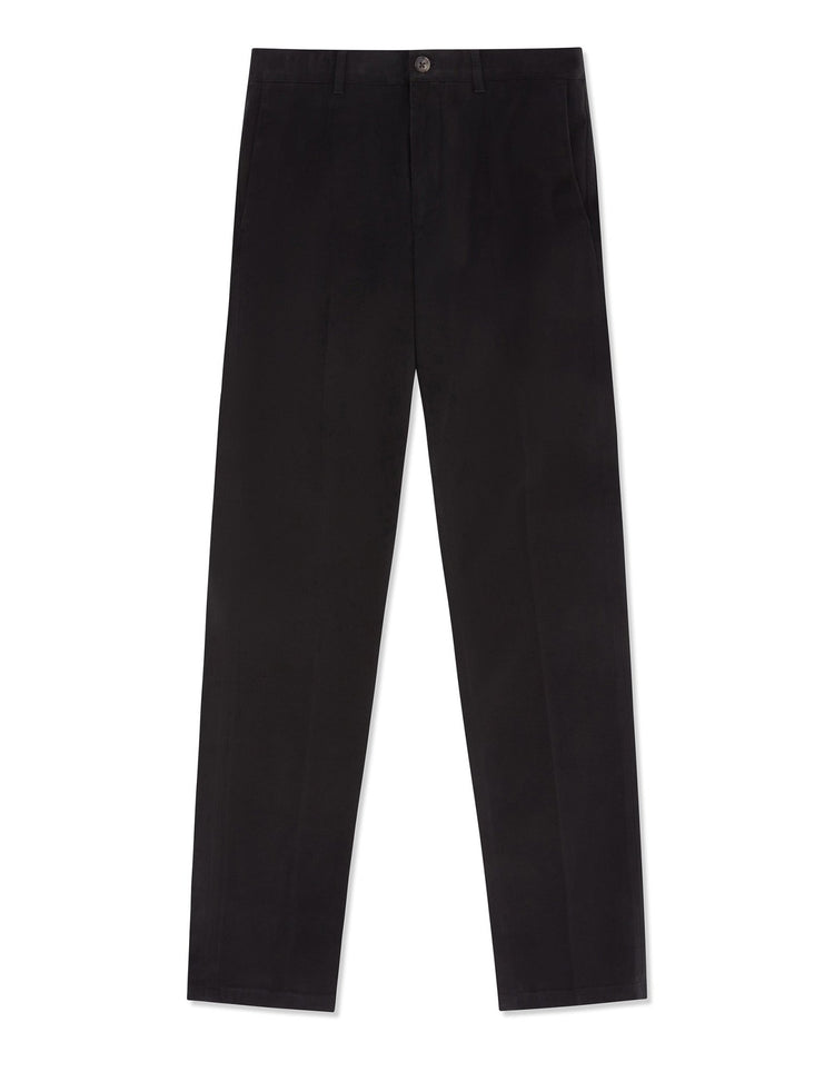 Black Cotton Stretch Chino - Gresham Blake Online