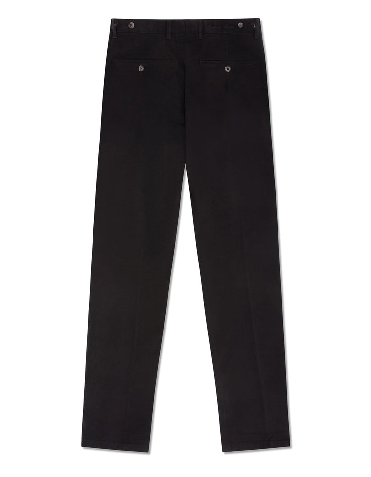 Black Cotton Stretch Chino - Gresham Blake Online
