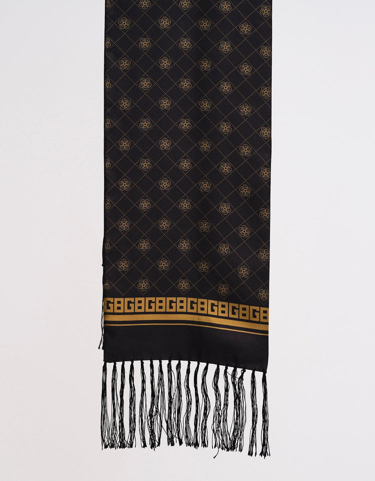 Black & Gold GB Logo Silk Scarf - Gresham Blake Online