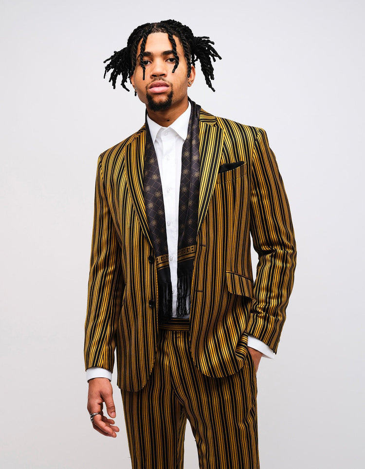 Black & Gold GB Logo Silk Scarf - Gresham Blake Online