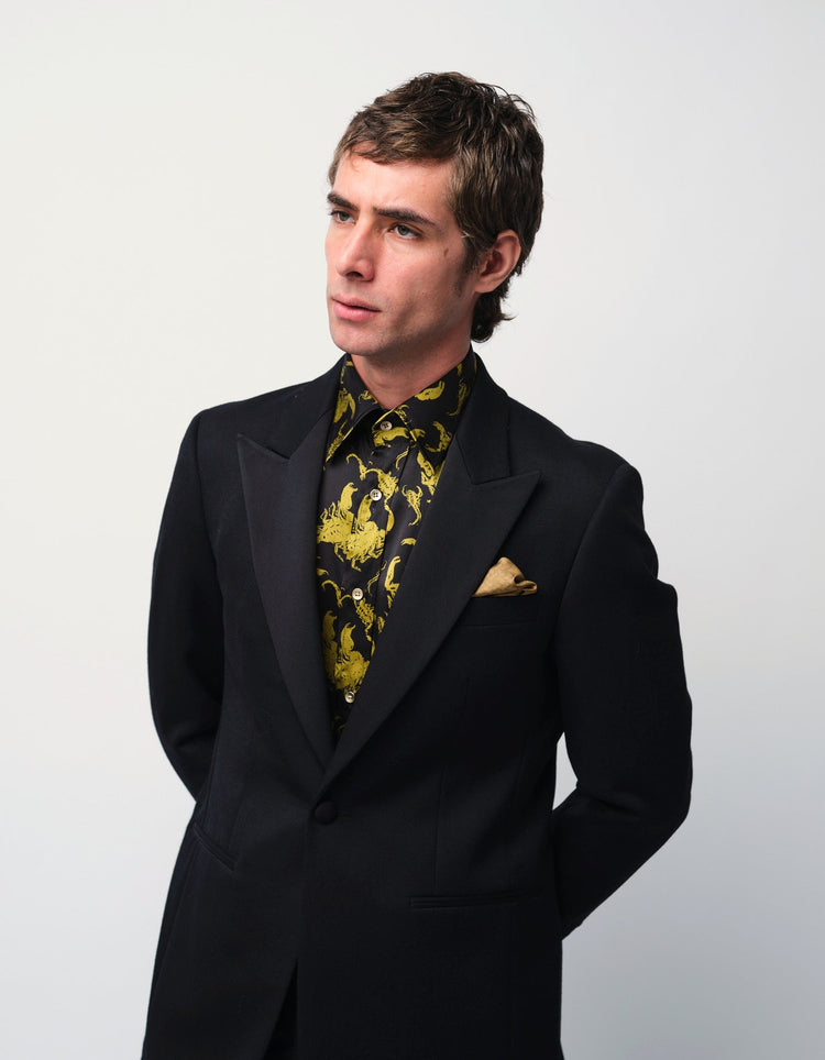 Black & Gold Scorpion Silk Shirt - Gresham Blake Online