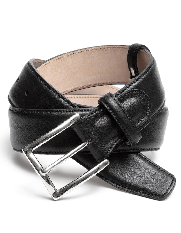 black leather belt