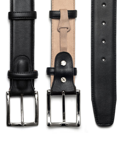 mens black leather belt