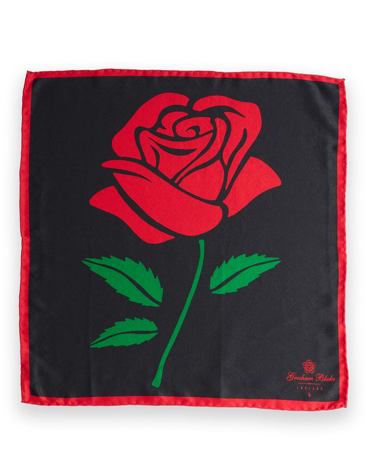 Black Rose Pocket Square - Gresham Blake Online