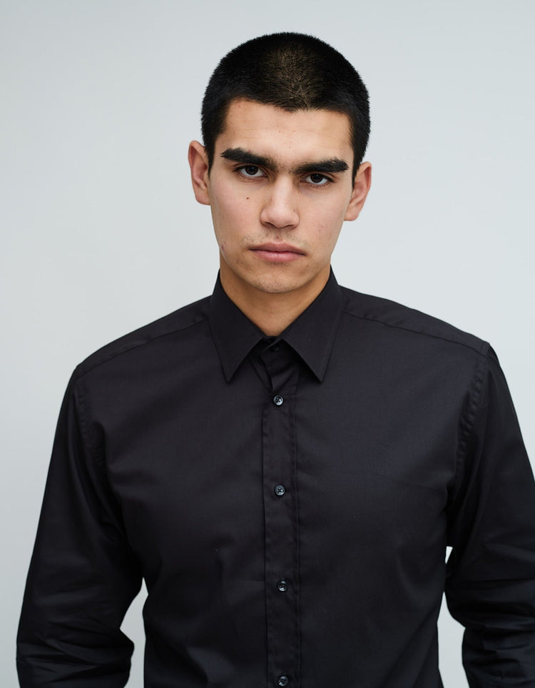 Black Single Cuff Shirt - Gresham Blake Online