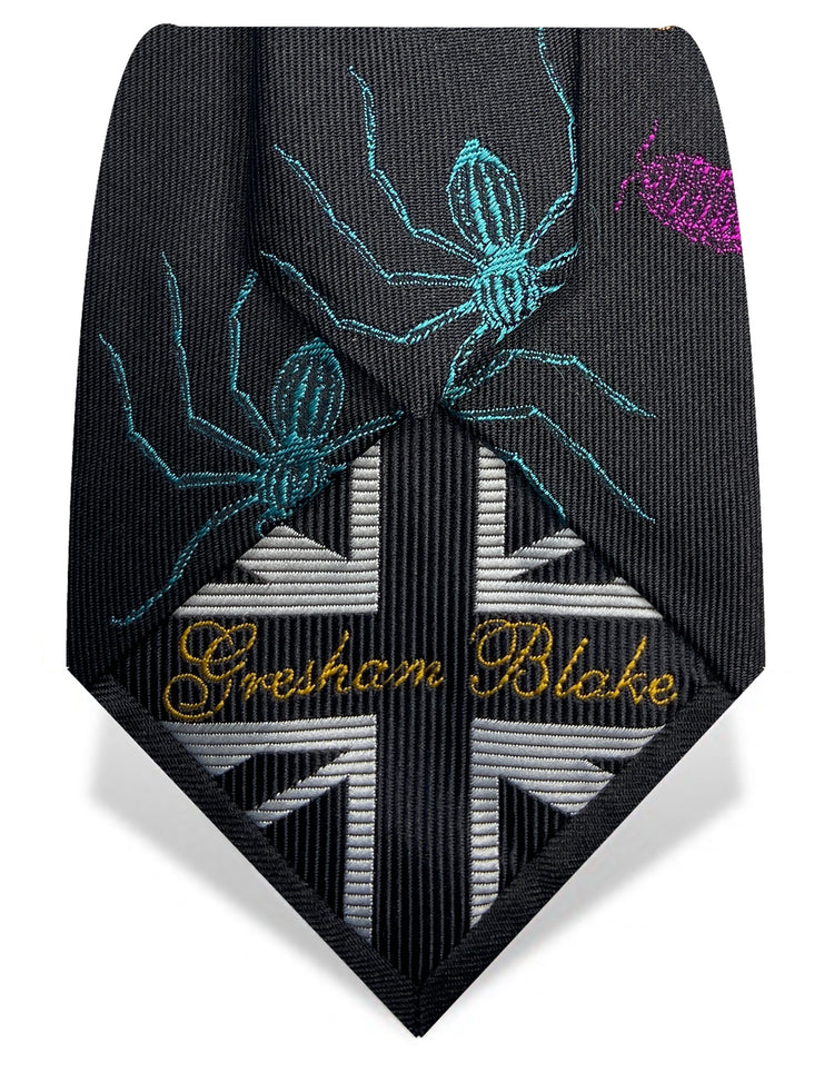 Black Creepy Crawly Tie