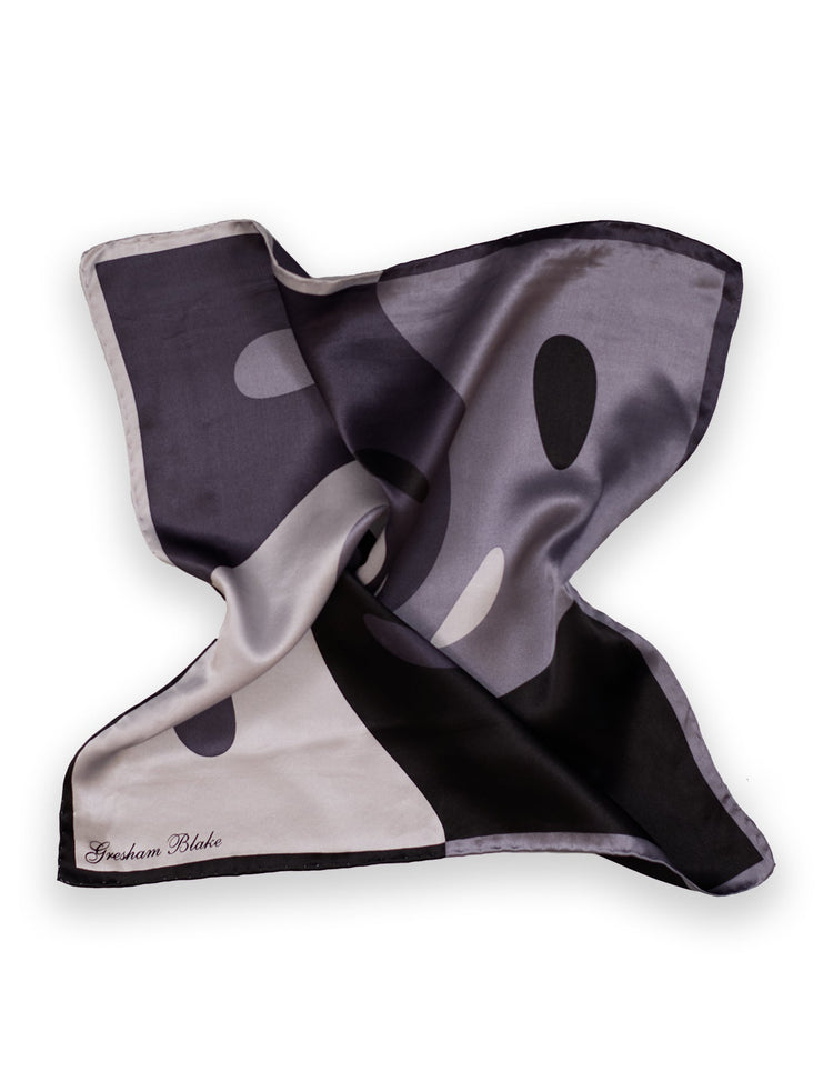 Black Swirl Pocket Square - Gresham Blake Online