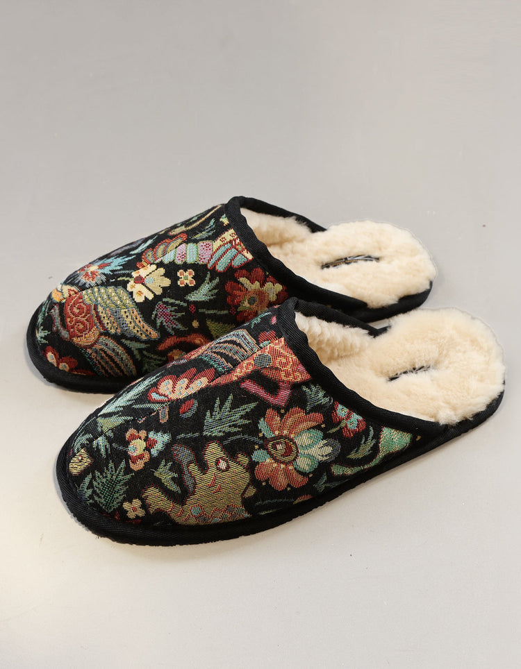 Black Tapestry Slippers - Gresham Blake Online
