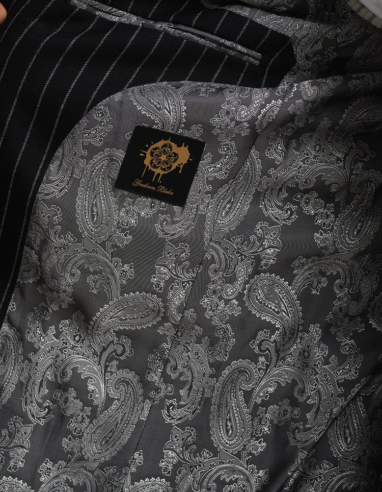 Black & White Chalk Stripe Suit - Gresham Blake Online