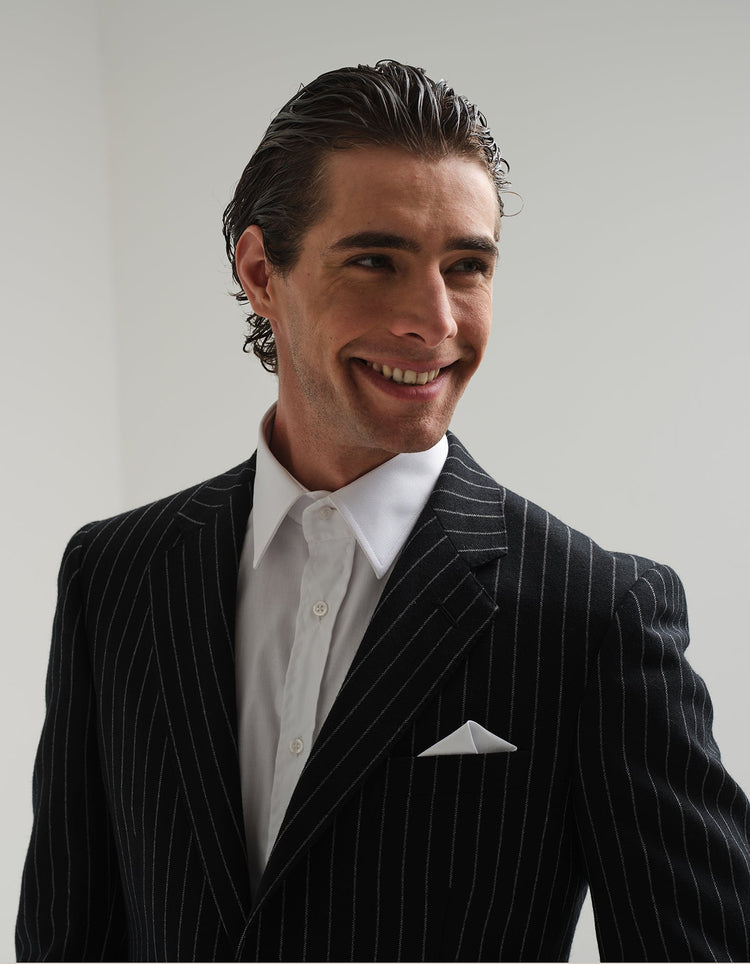 Black & White Chalk Stripe Suit - Gresham Blake Online