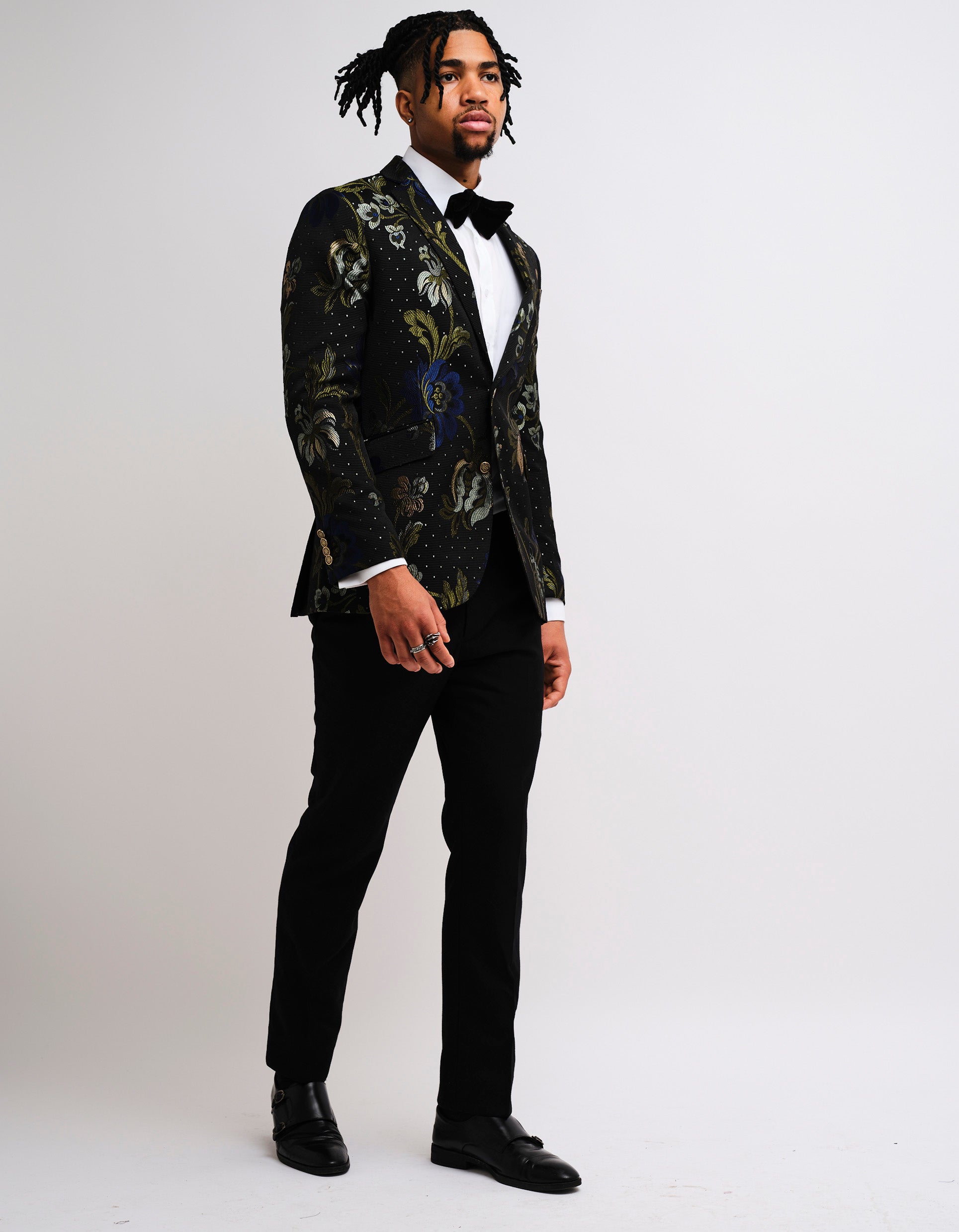 Gold floral hotsell suit jacket