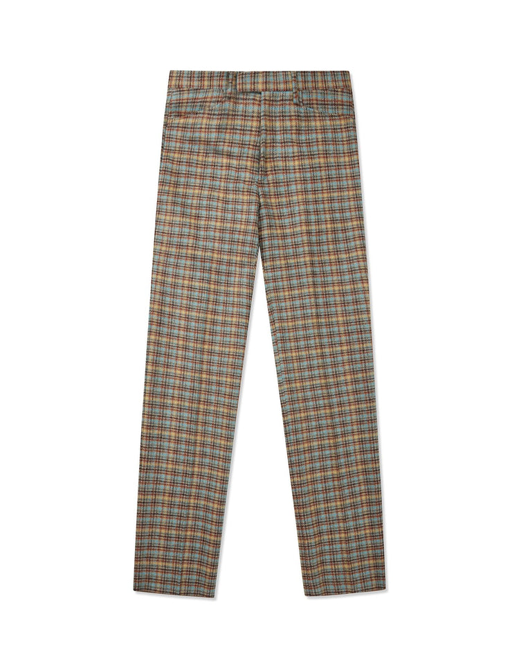 Blithfield Brown Check Wool Trousers - Gresham Blake Online