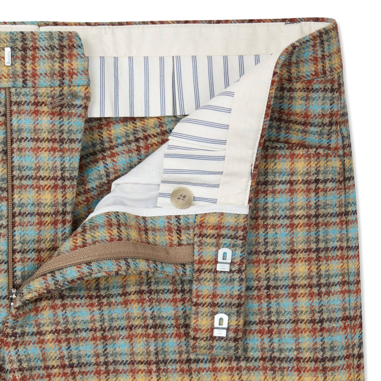 Blithfield Brown Check Wool Trousers - Gresham Blake Online
