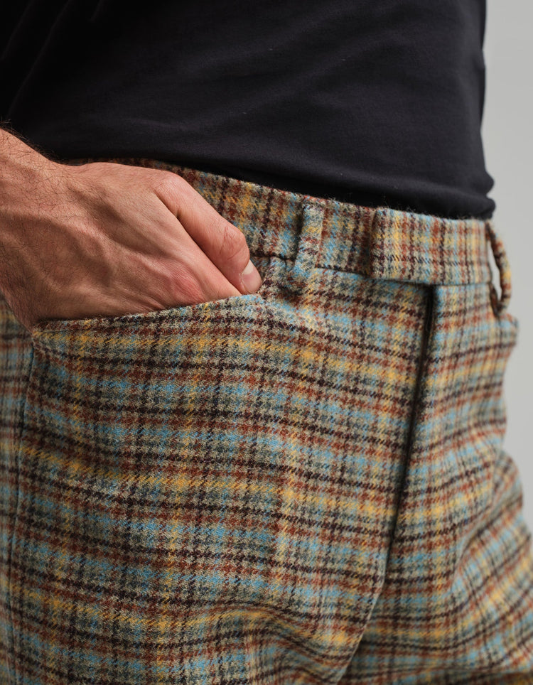 Blithfield Brown Check Wool Trousers - Gresham Blake Online