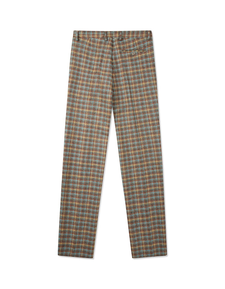 Blithfield Brown Check Wool Trousers - Gresham Blake Online