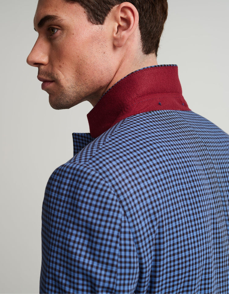 Blue & Brown Gingham Jacket - Gresham Blake Online