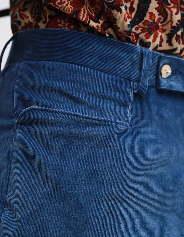 Blue Corduroy Trousers - Gresham Blake Online