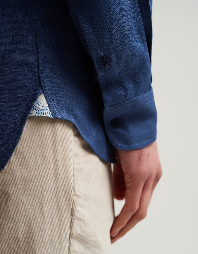 Blue Linen Shirt - Gresham Blake Online