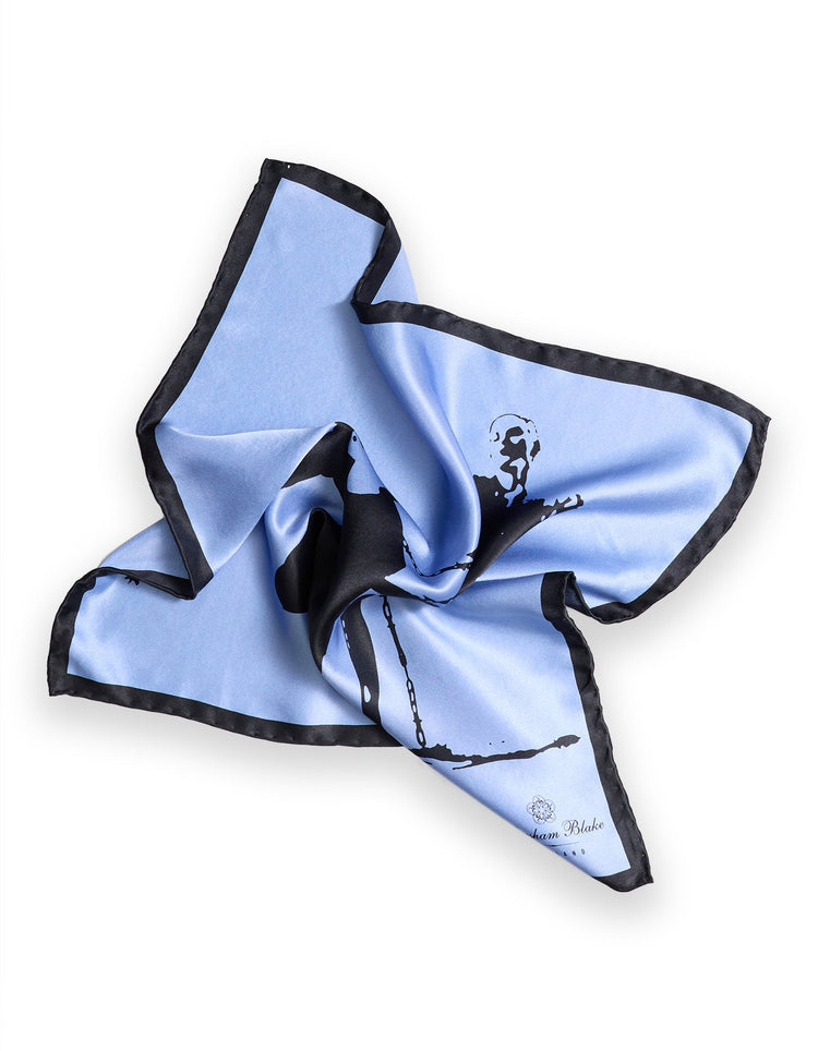 Blue Love, Honour & Obey Pocket Square - Gresham Blake Online